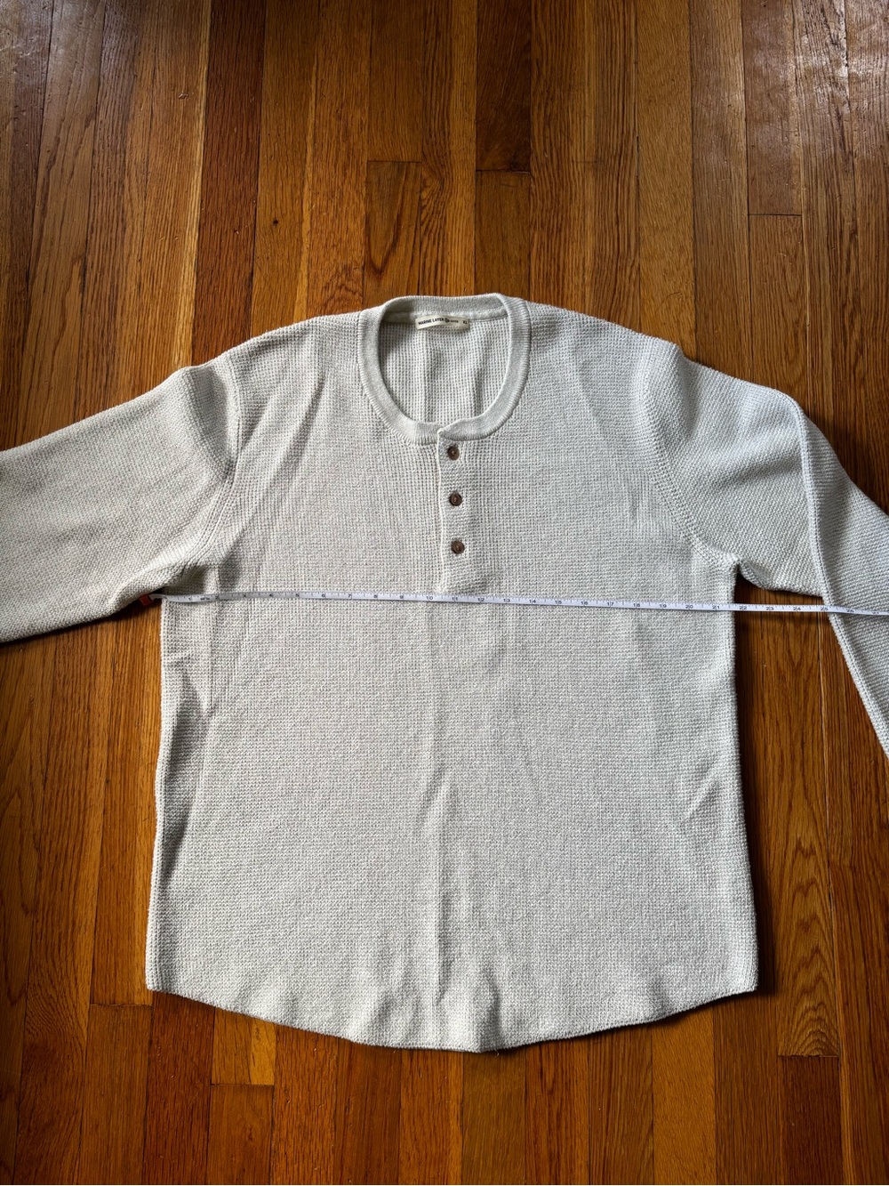 Marine Layer Cream Henley Knit Shirt Long Sleeve Men’s M/L, Wmn’s L/XL
